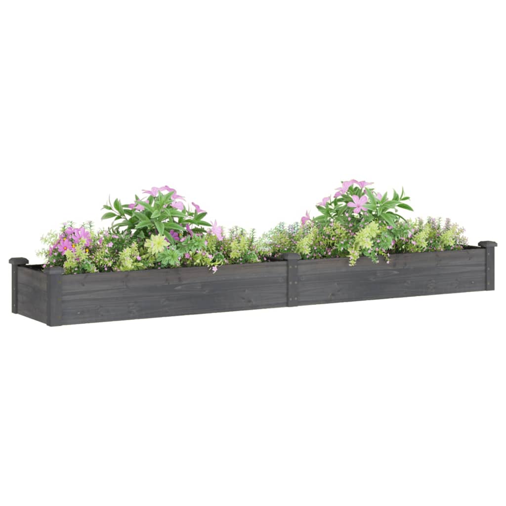 Plantenbak verhoogd met voering 240x45x25 cm vurenhout grijs is nu te koop bij PeponiXL, paradijselijk wonen!