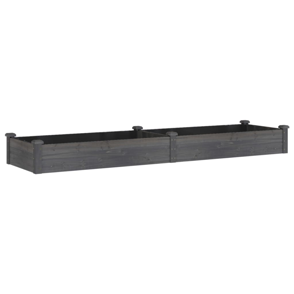 Plantenbak verhoogd met voering 240x60x25 cm vurenhout grijs is nu te koop bij PeponiXL, paradijselijk wonen!
