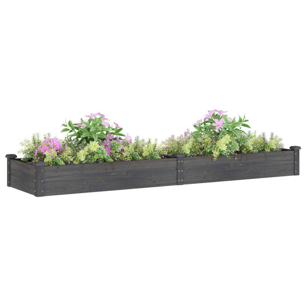 Plantenbak verhoogd met voering 240x60x25 cm vurenhout grijs is nu te koop bij PeponiXL, paradijselijk wonen!