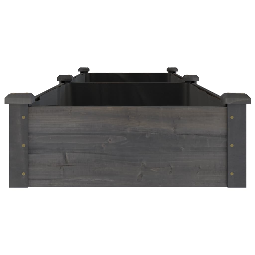Plantenbak verhoogd met voering 240x60x25 cm vurenhout grijs is nu te koop bij PeponiXL, paradijselijk wonen!