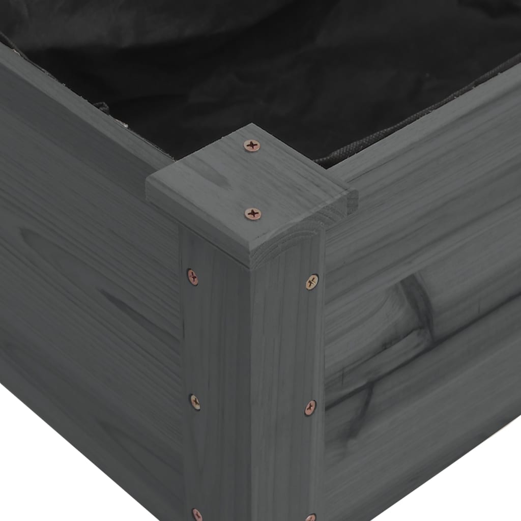 Plantenbak verhoogd met voering 240x60x25 cm vurenhout grijs is nu te koop bij PeponiXL, paradijselijk wonen!