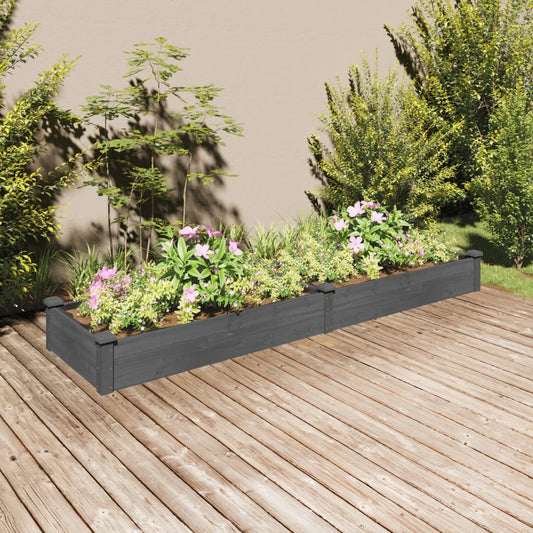 Plantenbak verhoogd met voering 240x60x25 cm vurenhout grijs is nu te koop bij PeponiXL, paradijselijk wonen!