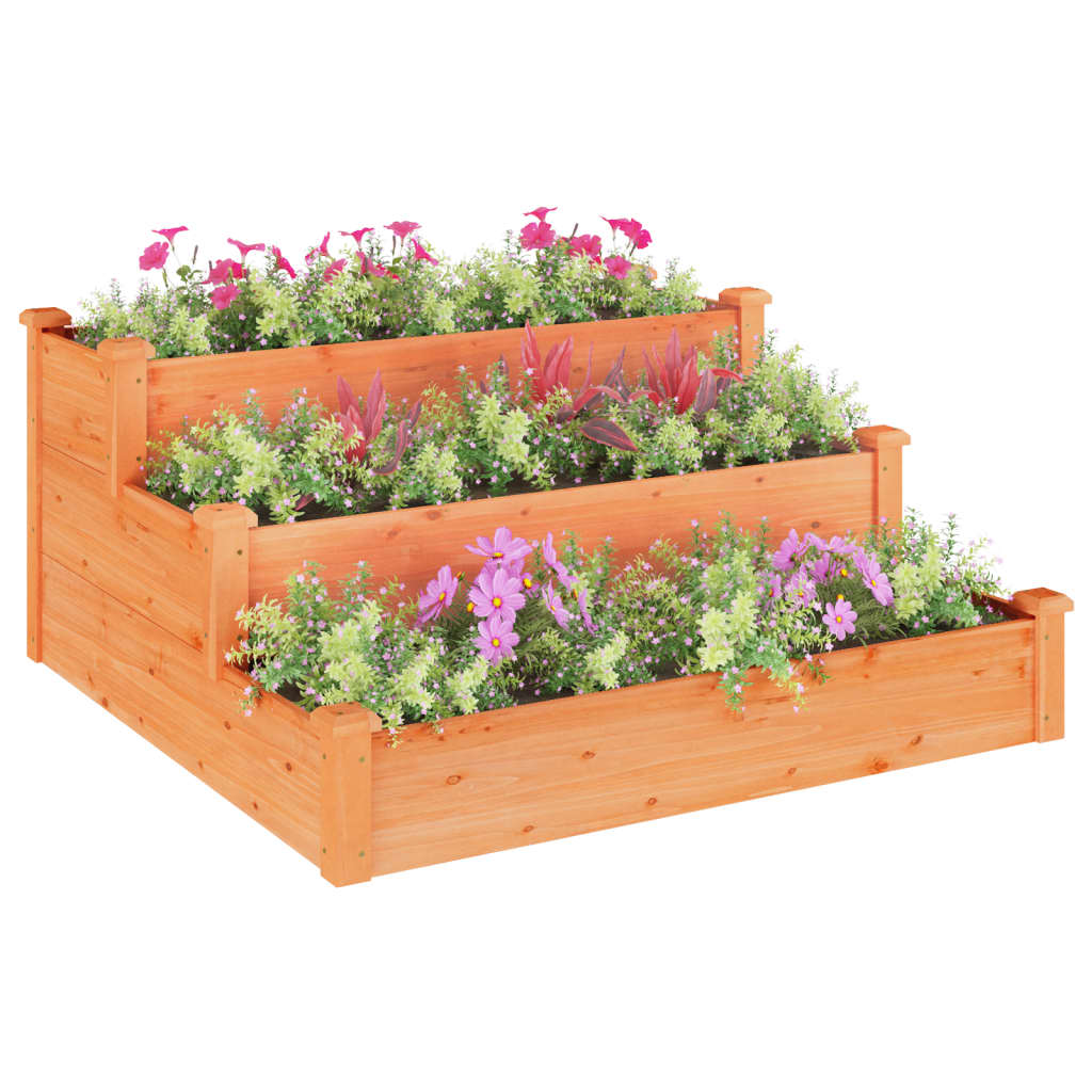 Plantenbak verhoogd 120x120x56 cm massief vurenhout bruin is nu te koop bij PeponiXL, paradijselijk wonen!