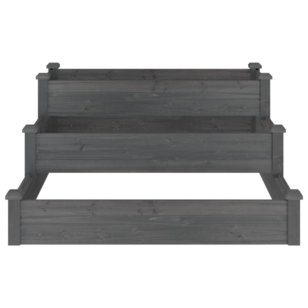 Plantenbak verhoogd 120x120x56 cm massief vurenhout grijs is nu te koop bij PeponiXL, paradijselijk wonen!