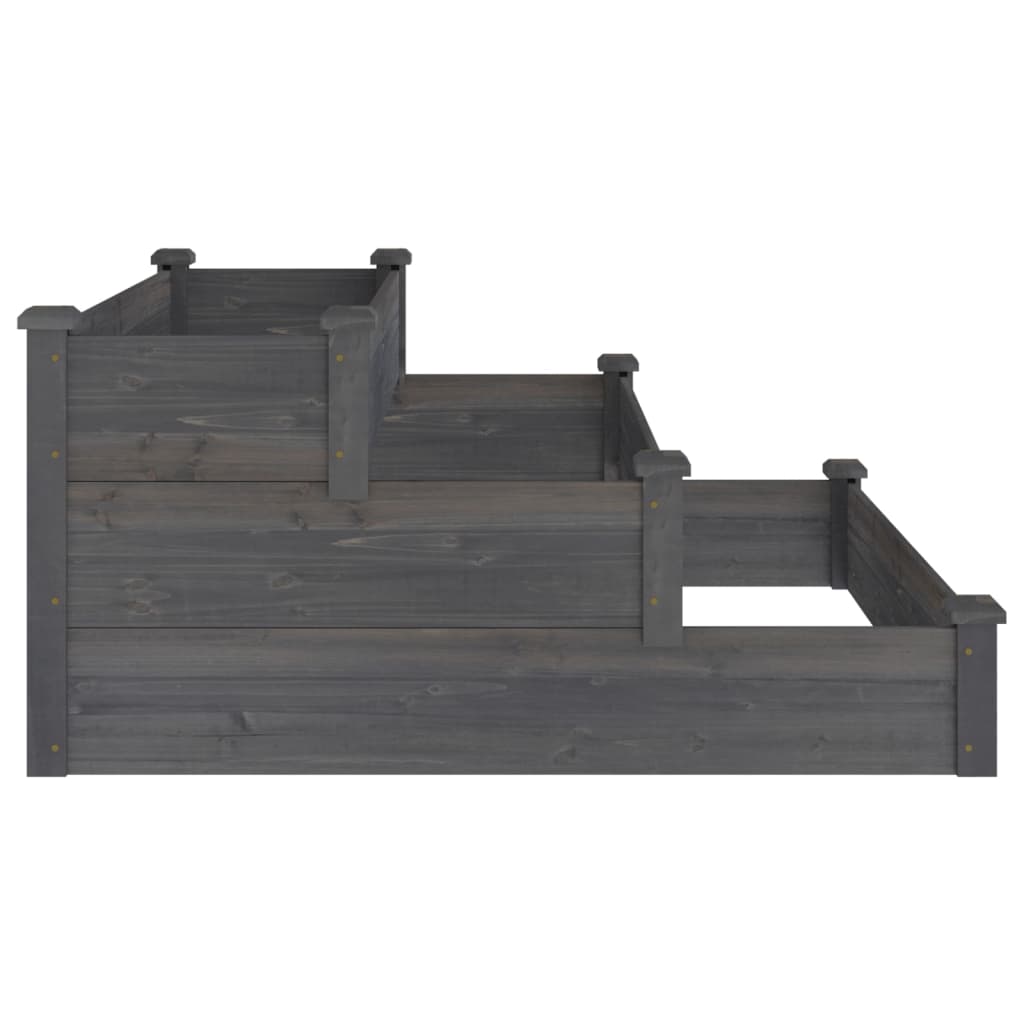 Plantenbak verhoogd 120x120x56 cm massief vurenhout grijs is nu te koop bij PeponiXL, paradijselijk wonen!