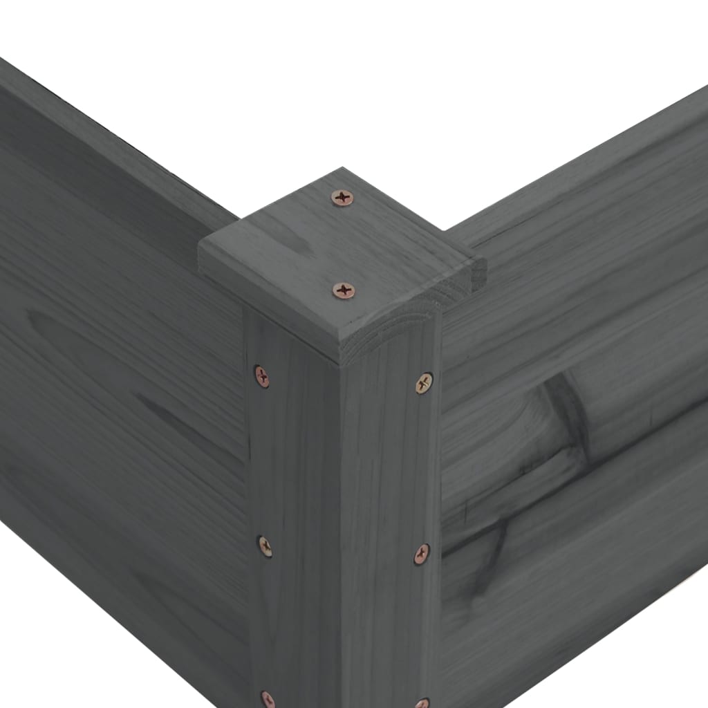Plantenbak verhoogd 120x120x56 cm massief vurenhout grijs is nu te koop bij PeponiXL, paradijselijk wonen!