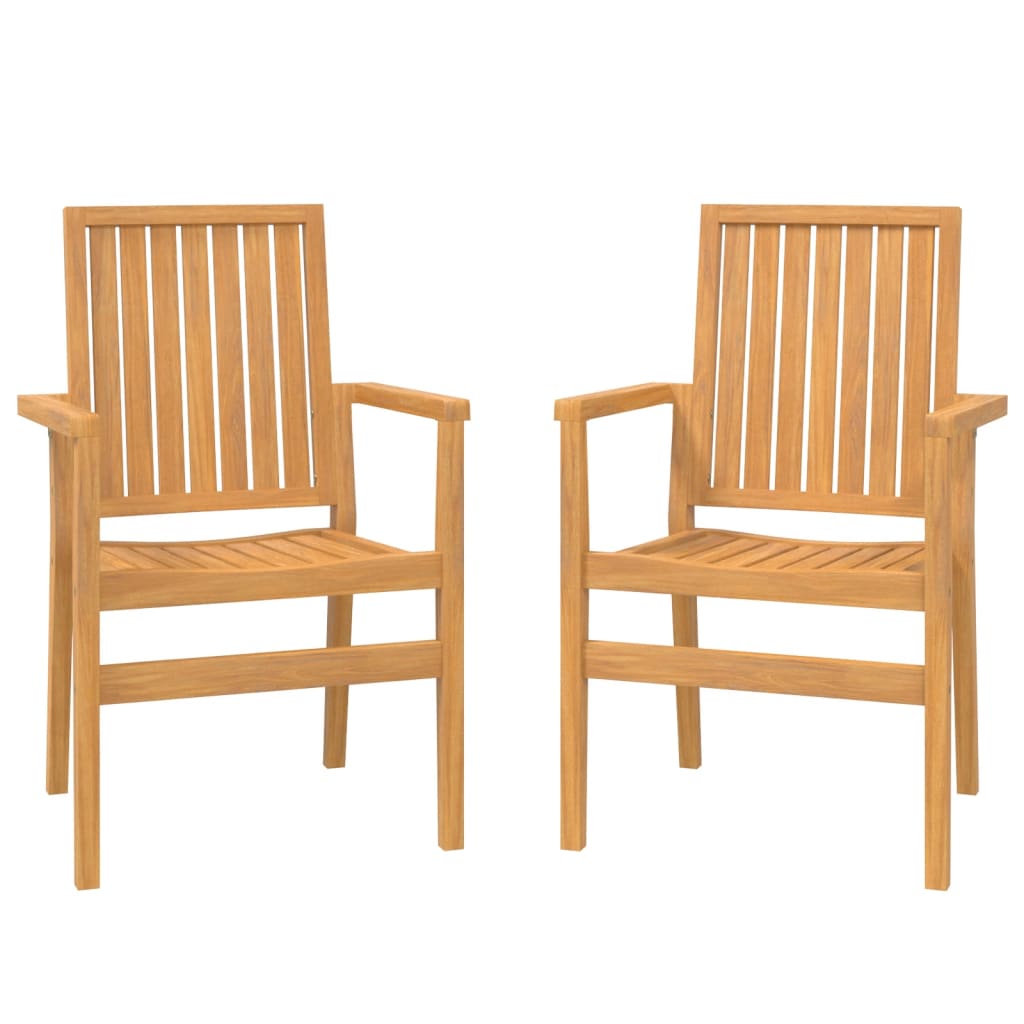 Tuinstoelen stapelbaar 2 st 56,5x57,5x91 cm massief teakhout is nu te koop bij PeponiXL, paradijselijk wonen!