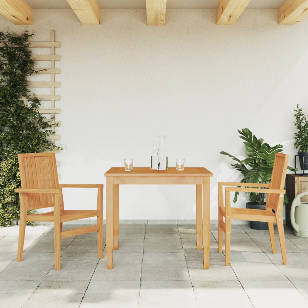 Tuinstoelen stapelbaar 2 st 56,5x57,5x91 cm massief teakhout is nu te koop bij PeponiXL, paradijselijk wonen!