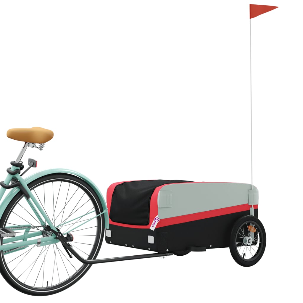 Fietstrailer 45 kg ijzer zwart en rood is nu te koop bij PeponiXL, paradijselijk wonen!