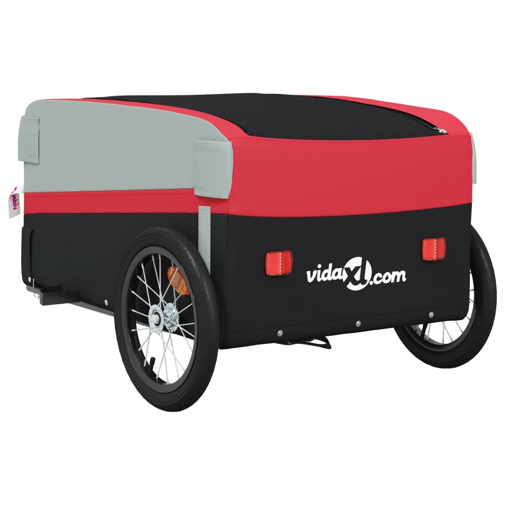 Fietstrailer 45 kg ijzer zwart en rood is nu te koop bij PeponiXL, paradijselijk wonen!