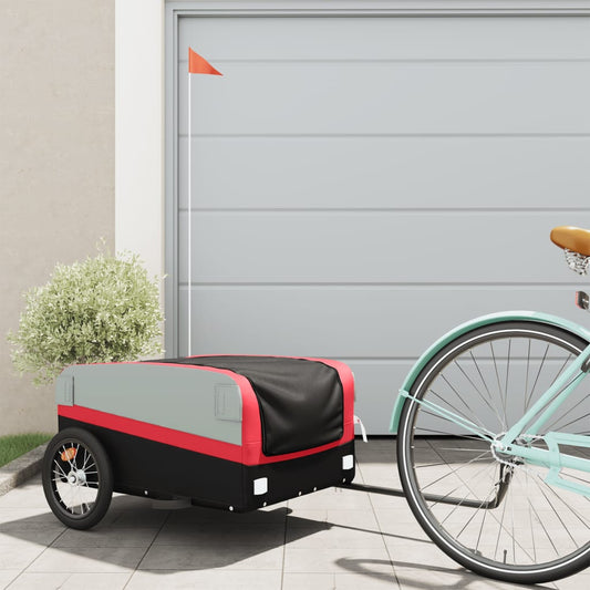 Fietstrailer 45 kg ijzer zwart en rood is nu te koop bij PeponiXL, paradijselijk wonen!