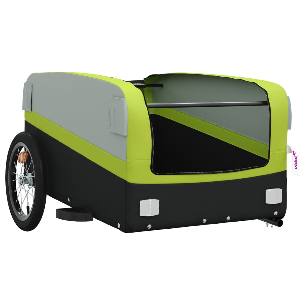 Fietstrailer 45 kg ijzer zwart en groen is nu te koop bij PeponiXL, paradijselijk wonen!