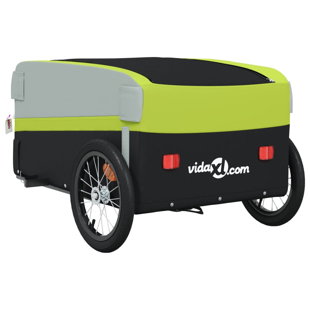 Fietstrailer 45 kg ijzer zwart en groen is nu te koop bij PeponiXL, paradijselijk wonen!