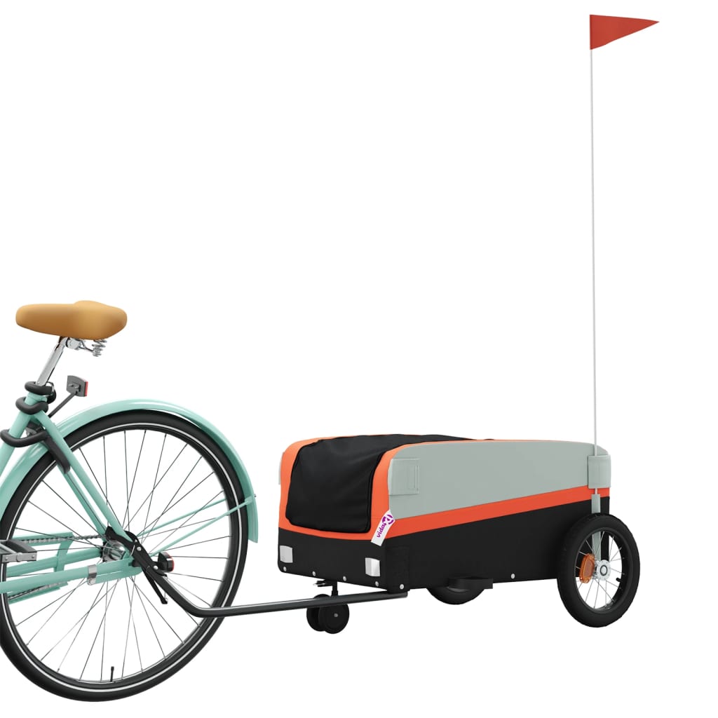 Fietstrailer 30 kg ijzer zwart en oranje is nu te koop bij PeponiXL, paradijselijk wonen!