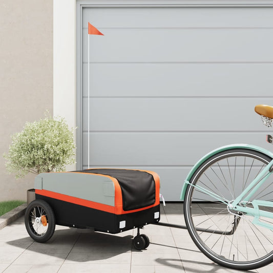 Fietstrailer 30 kg ijzer zwart en oranje is nu te koop bij PeponiXL, paradijselijk wonen!