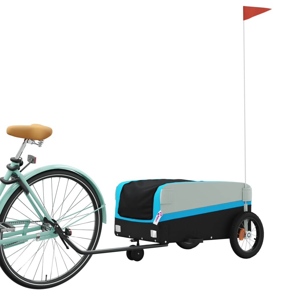 Fietstrailer 30 kg ijzer zwart en blauw is nu te koop bij PeponiXL, paradijselijk wonen!