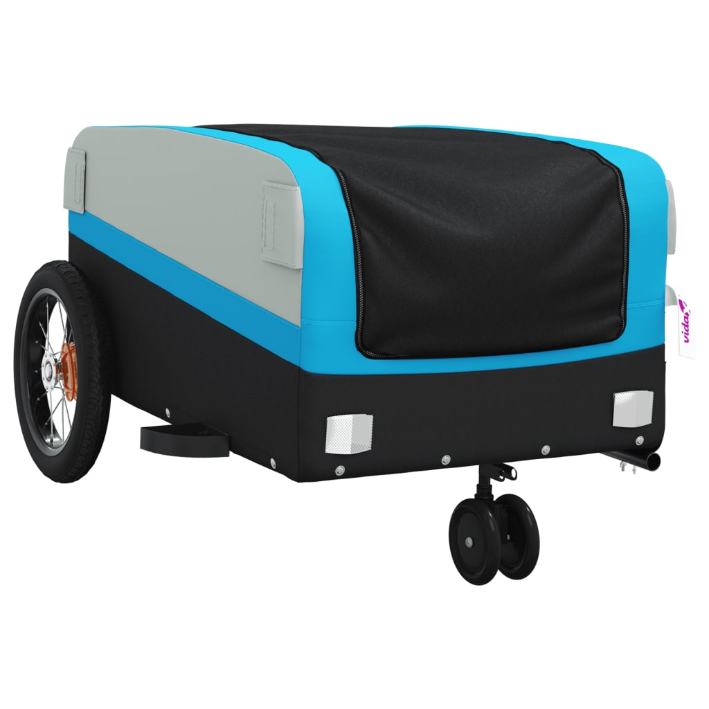 Fietstrailer 30 kg ijzer zwart en blauw is nu te koop bij PeponiXL, paradijselijk wonen!