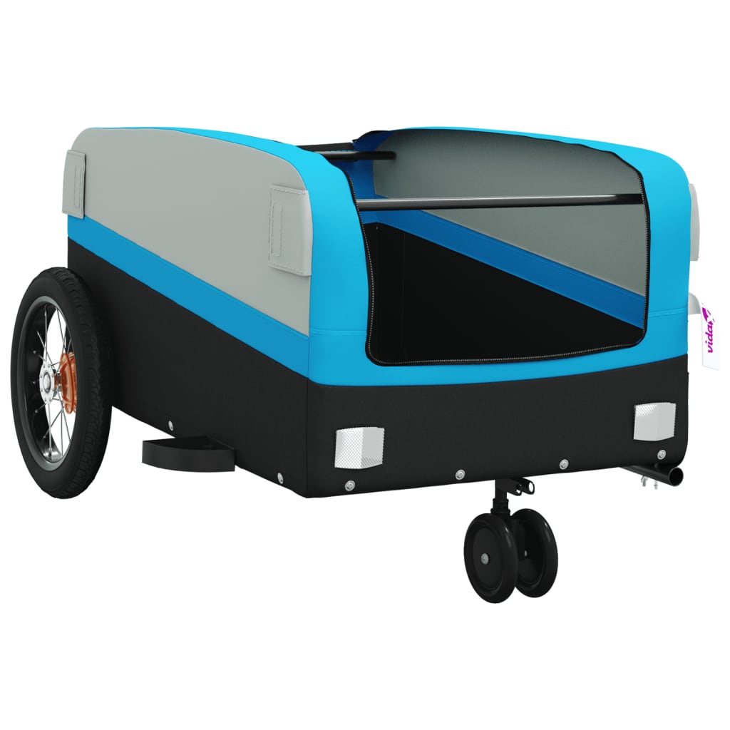 Fietstrailer 30 kg ijzer zwart en blauw is nu te koop bij PeponiXL, paradijselijk wonen!