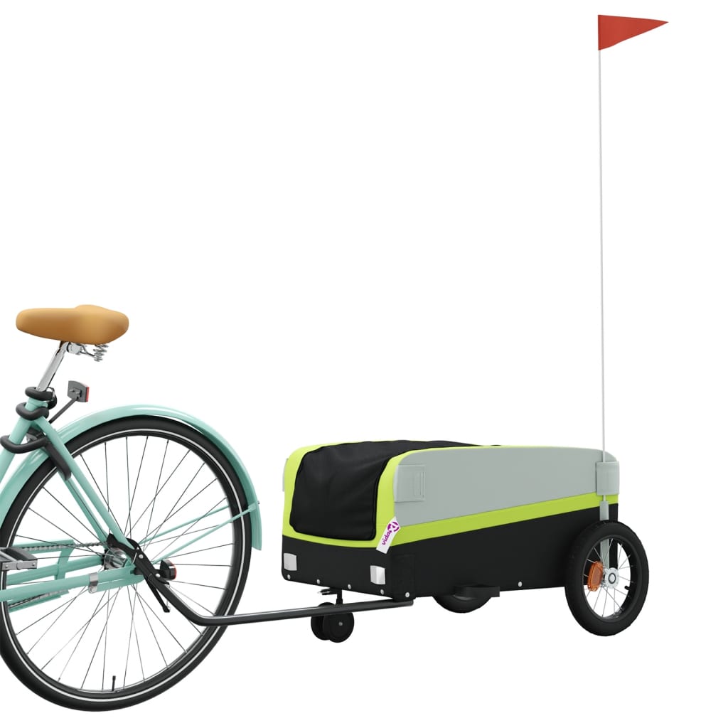 Fietstrailer 30 kg ijzer zwart en groen is nu te koop bij PeponiXL, paradijselijk wonen!