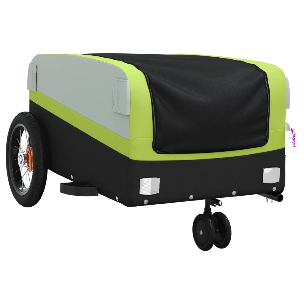 Fietstrailer 30 kg ijzer zwart en groen is nu te koop bij PeponiXL, paradijselijk wonen!