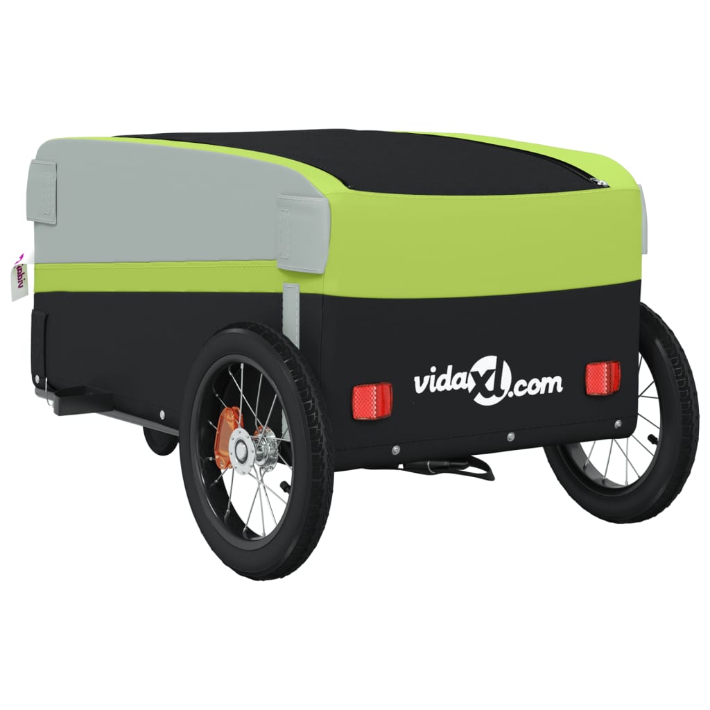 Fietstrailer 30 kg ijzer zwart en groen is nu te koop bij PeponiXL, paradijselijk wonen!