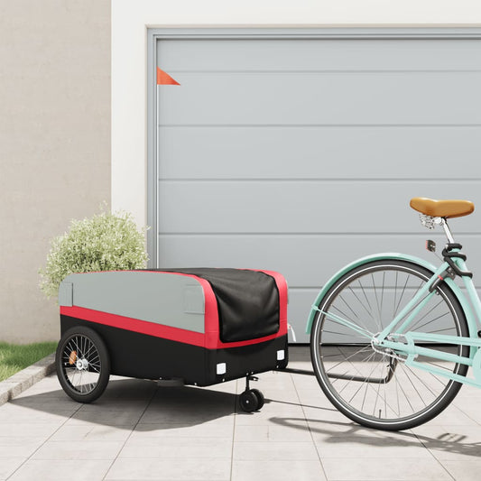 Fietstrailer 45 kg ijzer zwart en rood is nu te koop bij PeponiXL, paradijselijk wonen!