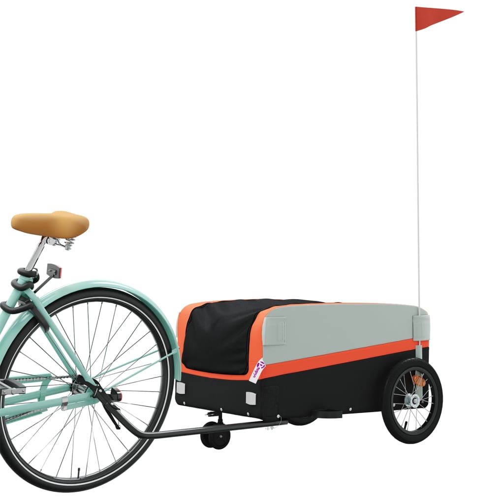 Fietstrailer 45 kg ijzer zwart en oranje is nu te koop bij PeponiXL, paradijselijk wonen!