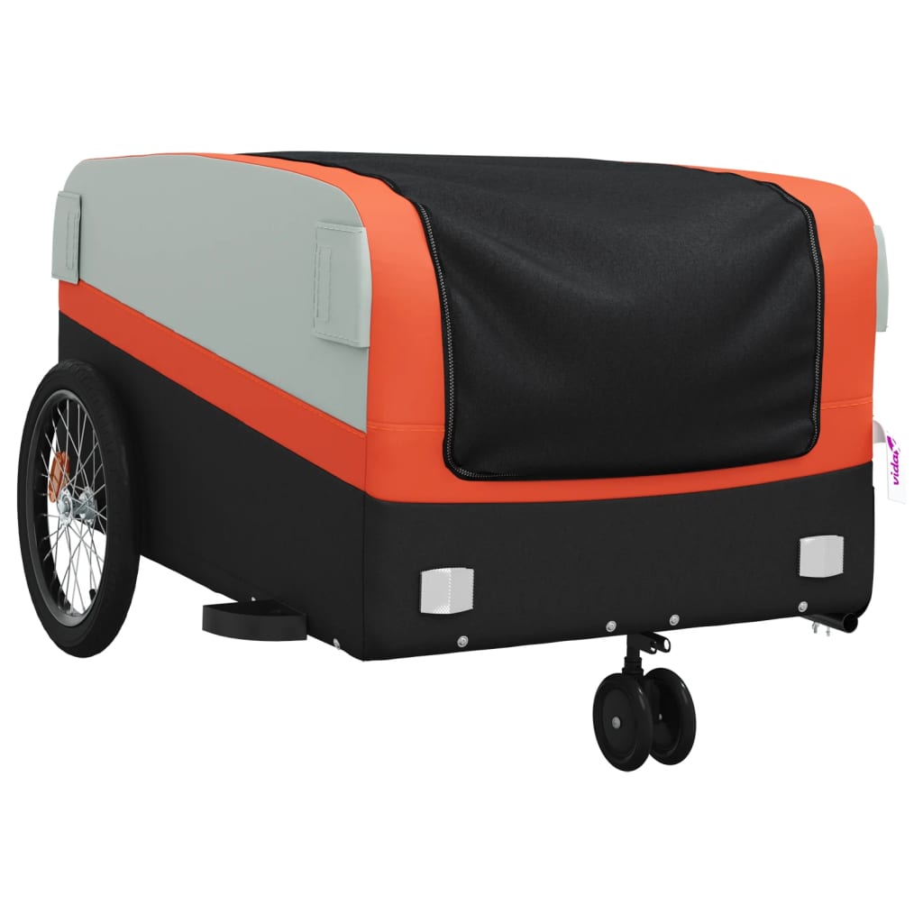 Fietstrailer 45 kg ijzer zwart en oranje is nu te koop bij PeponiXL, paradijselijk wonen!