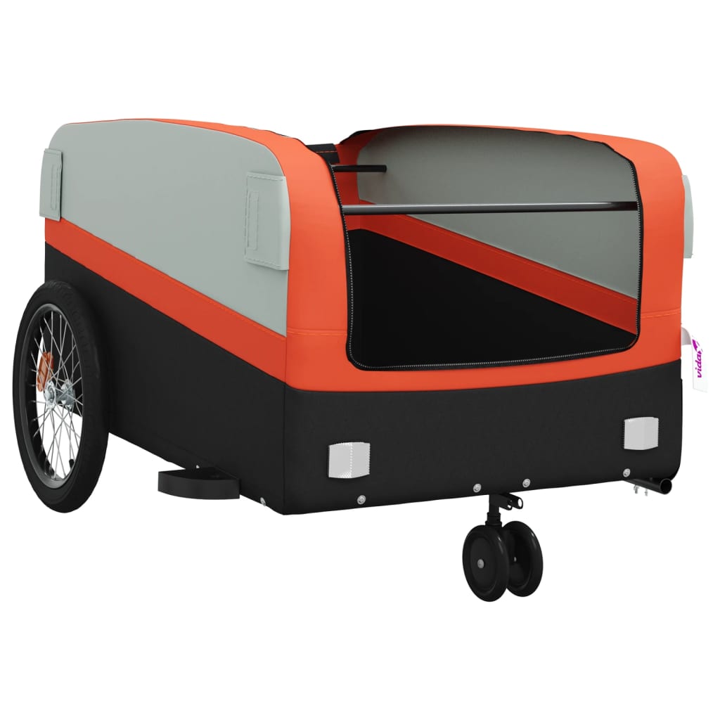 Fietstrailer 45 kg ijzer zwart en oranje is nu te koop bij PeponiXL, paradijselijk wonen!