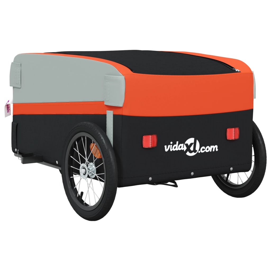 Fietstrailer 45 kg ijzer zwart en oranje is nu te koop bij PeponiXL, paradijselijk wonen!