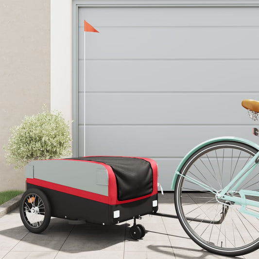 Fietstrailer 45 kg ijzer zwart en rood is nu te koop bij PeponiXL, paradijselijk wonen!