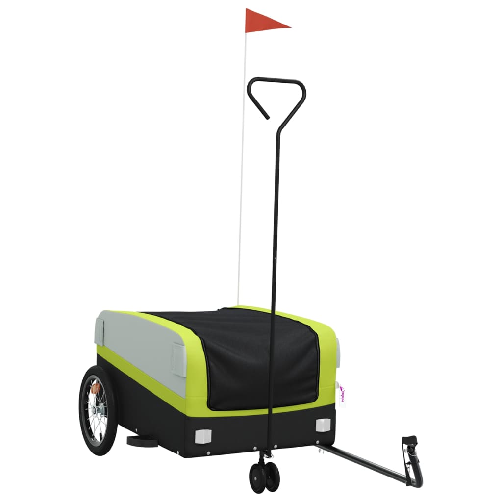 Fietstrailer 45 kg ijzer zwart en groen is nu te koop bij PeponiXL, paradijselijk wonen!