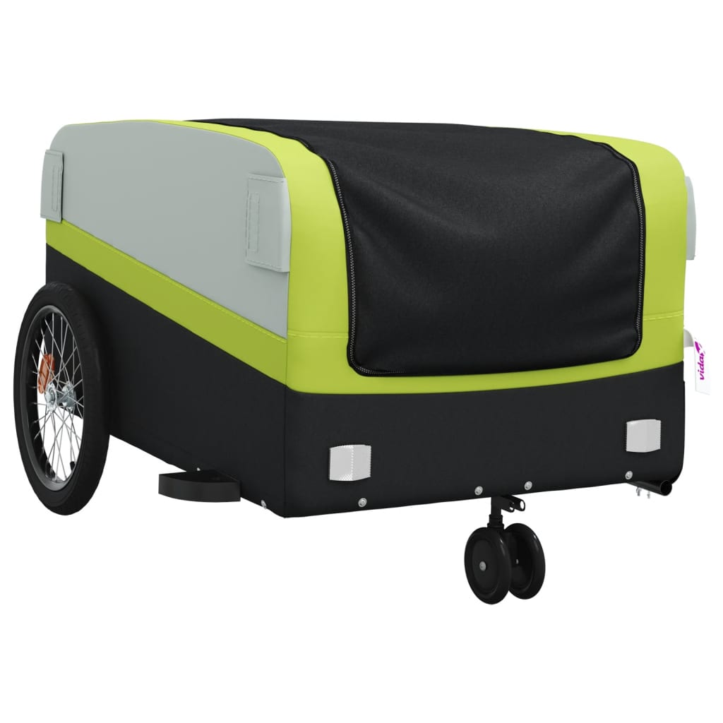 Fietstrailer 45 kg ijzer zwart en groen is nu te koop bij PeponiXL, paradijselijk wonen!