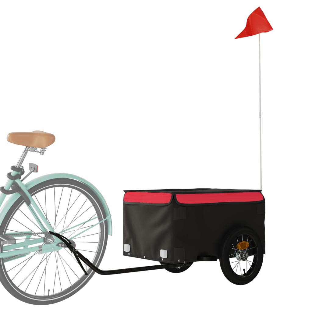 Fietstrailer 30 kg ijzer zwart en rood is nu te koop bij PeponiXL, paradijselijk wonen!
