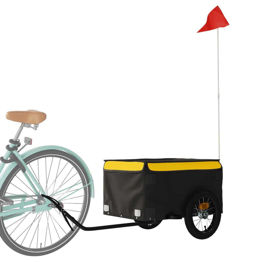 Fietstrailer 30 kg ijzer zwart en geel is nu te koop bij PeponiXL, paradijselijk wonen!