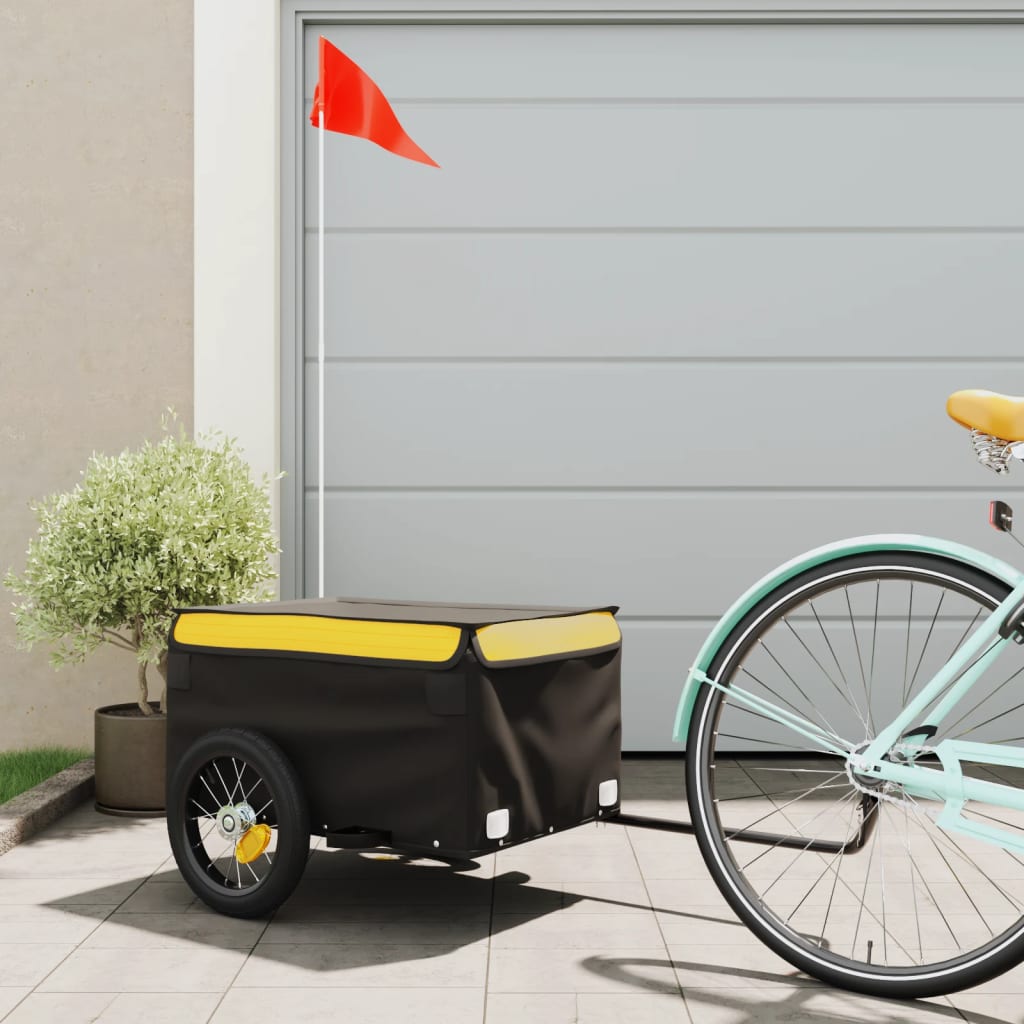 Fietstrailer 30 kg ijzer zwart en geel is nu te koop bij PeponiXL, paradijselijk wonen!