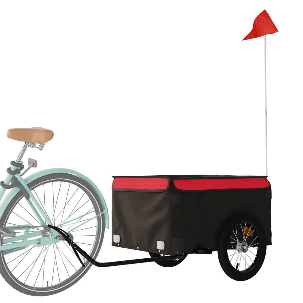 Fietstrailer 45 kg ijzer zwart en rood is nu te koop bij PeponiXL, paradijselijk wonen!