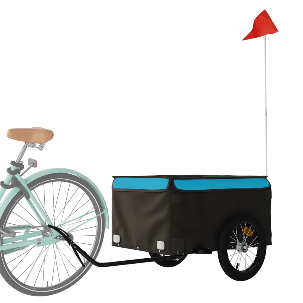 Fietstrailer 45 kg ijzer zwart en blauw is nu te koop bij PeponiXL, paradijselijk wonen!