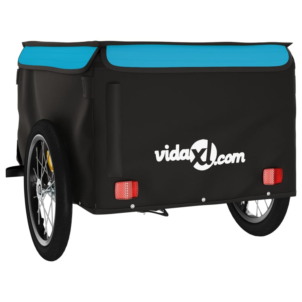 Fietstrailer 45 kg ijzer zwart en blauw is nu te koop bij PeponiXL, paradijselijk wonen!