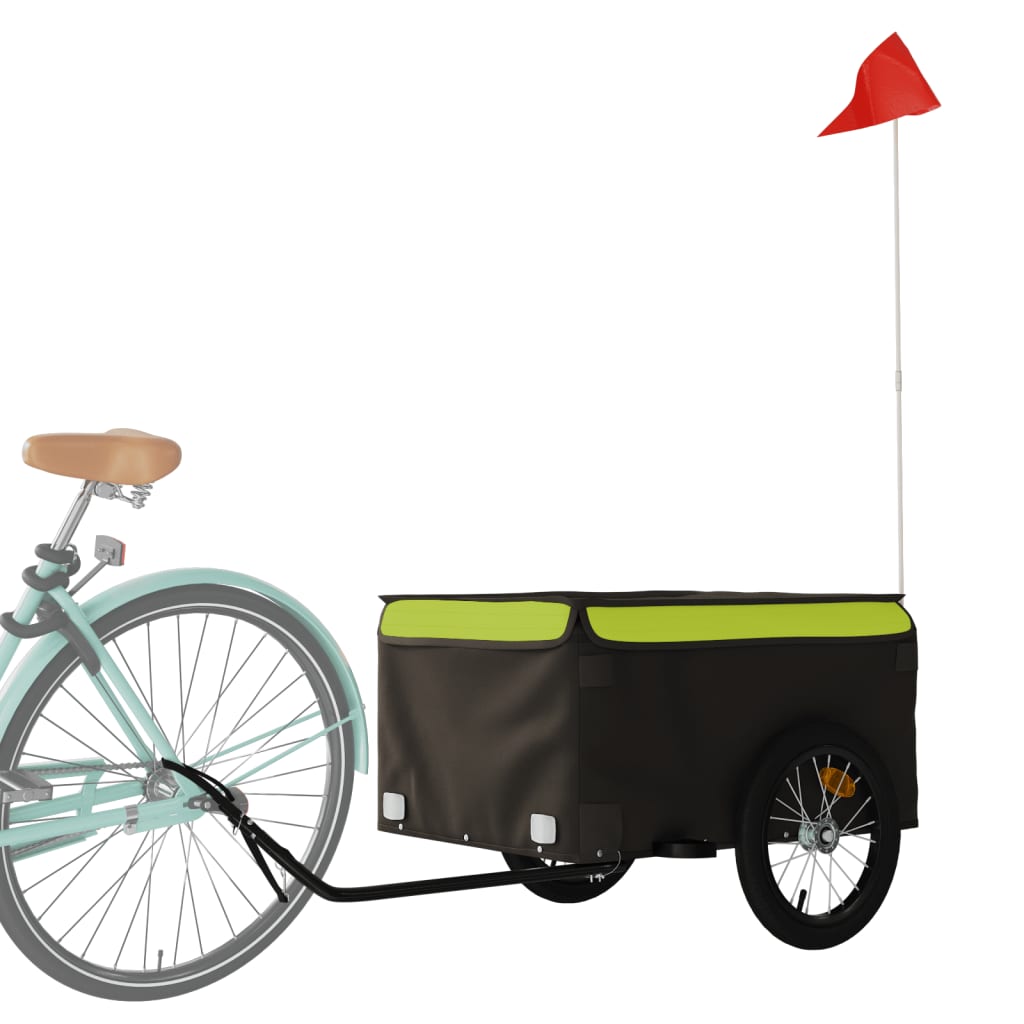 Fietstrailer 45 kg ijzer zwart en groen is nu te koop bij PeponiXL, paradijselijk wonen!