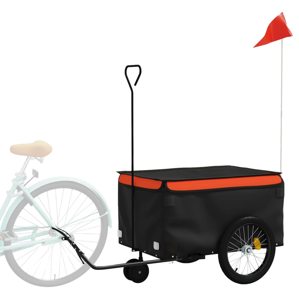 Fietstrailer 30 kg ijzer zwart en oranje is nu te koop bij PeponiXL, paradijselijk wonen!