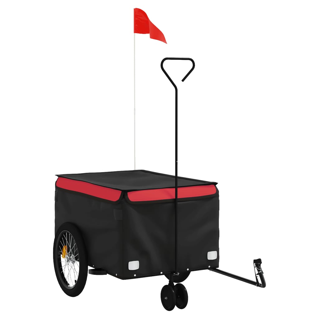 Fietstrailer 30 kg ijzer zwart en rood is nu te koop bij PeponiXL, paradijselijk wonen!