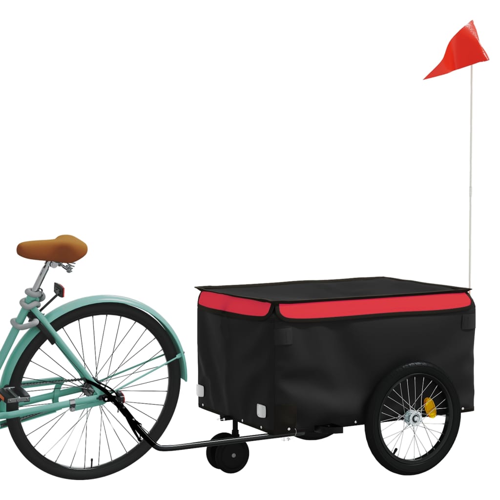 Fietstrailer 30 kg ijzer zwart en rood is nu te koop bij PeponiXL, paradijselijk wonen!