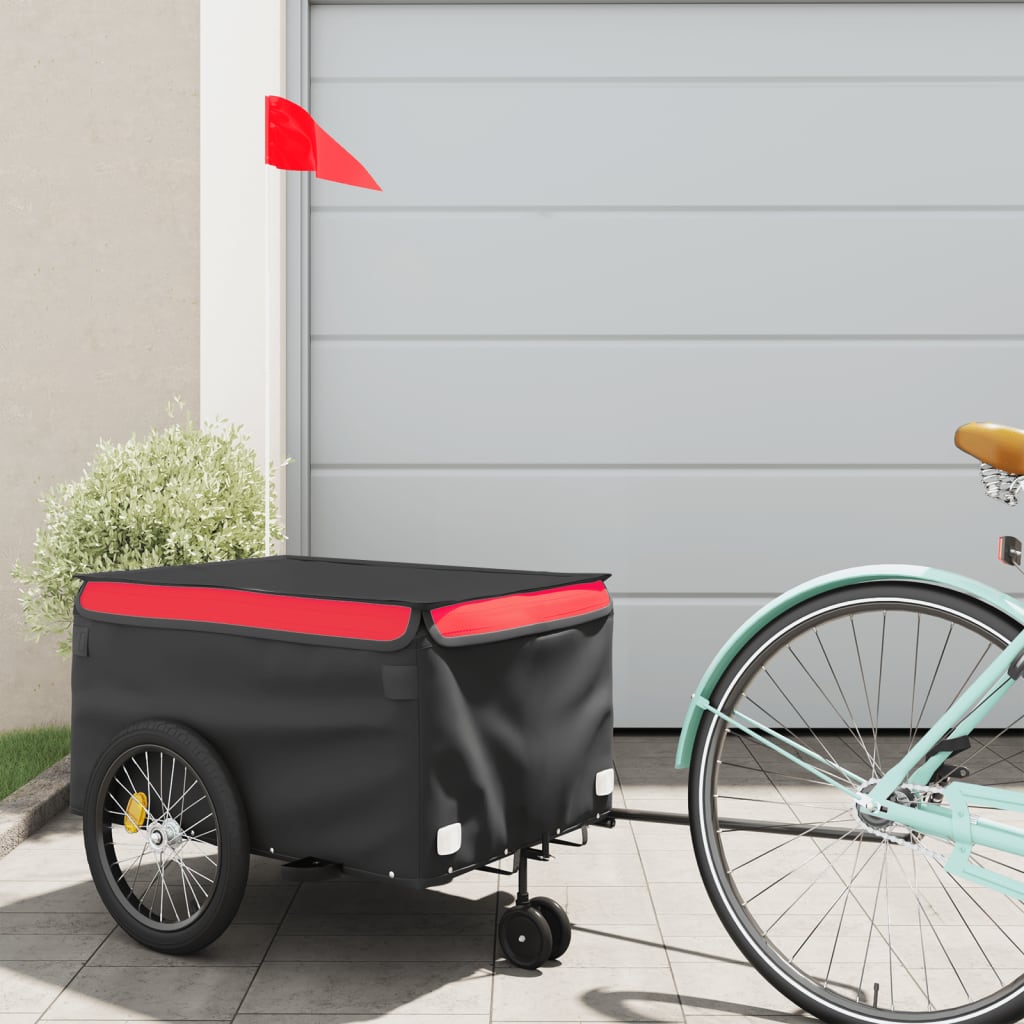 Fietstrailer 30 kg ijzer zwart en rood is nu te koop bij PeponiXL, paradijselijk wonen!