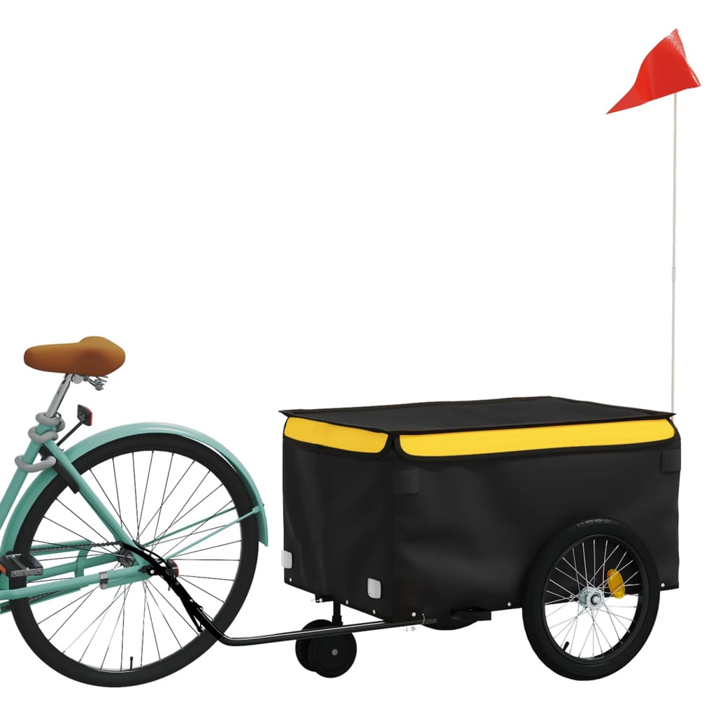 Fietstrailer 30 kg ijzer zwart en geel is nu te koop bij PeponiXL, paradijselijk wonen!