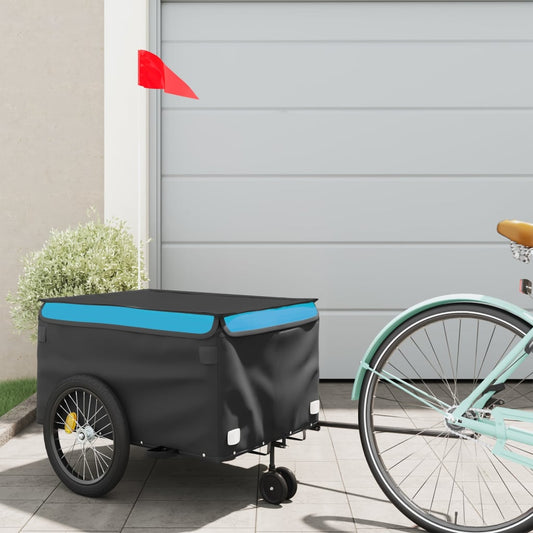 Fietstrailer 30 kg ijzer zwart en blauw is nu te koop bij PeponiXL, paradijselijk wonen!