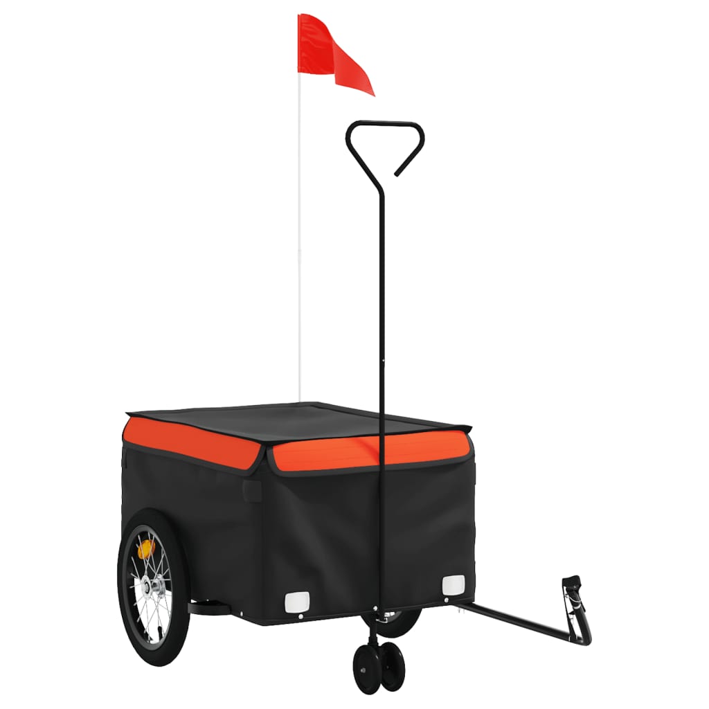 Fietstrailer 45 kg ijzer zwart en oranje is nu te koop bij PeponiXL, paradijselijk wonen!
