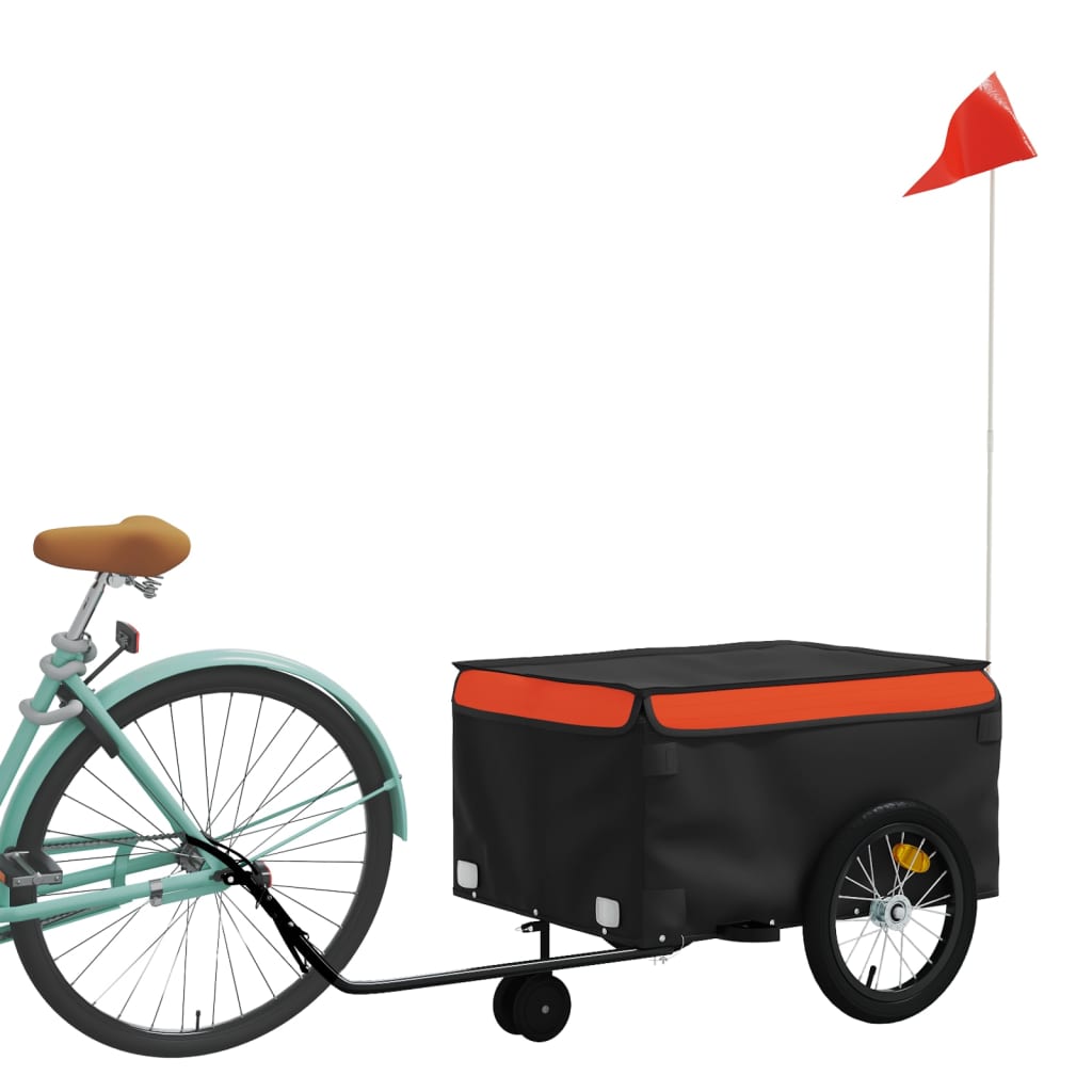 Fietstrailer 45 kg ijzer zwart en oranje is nu te koop bij PeponiXL, paradijselijk wonen!