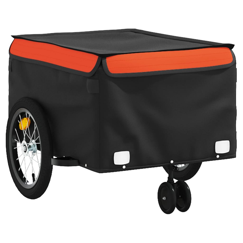 Fietstrailer 45 kg ijzer zwart en oranje is nu te koop bij PeponiXL, paradijselijk wonen!