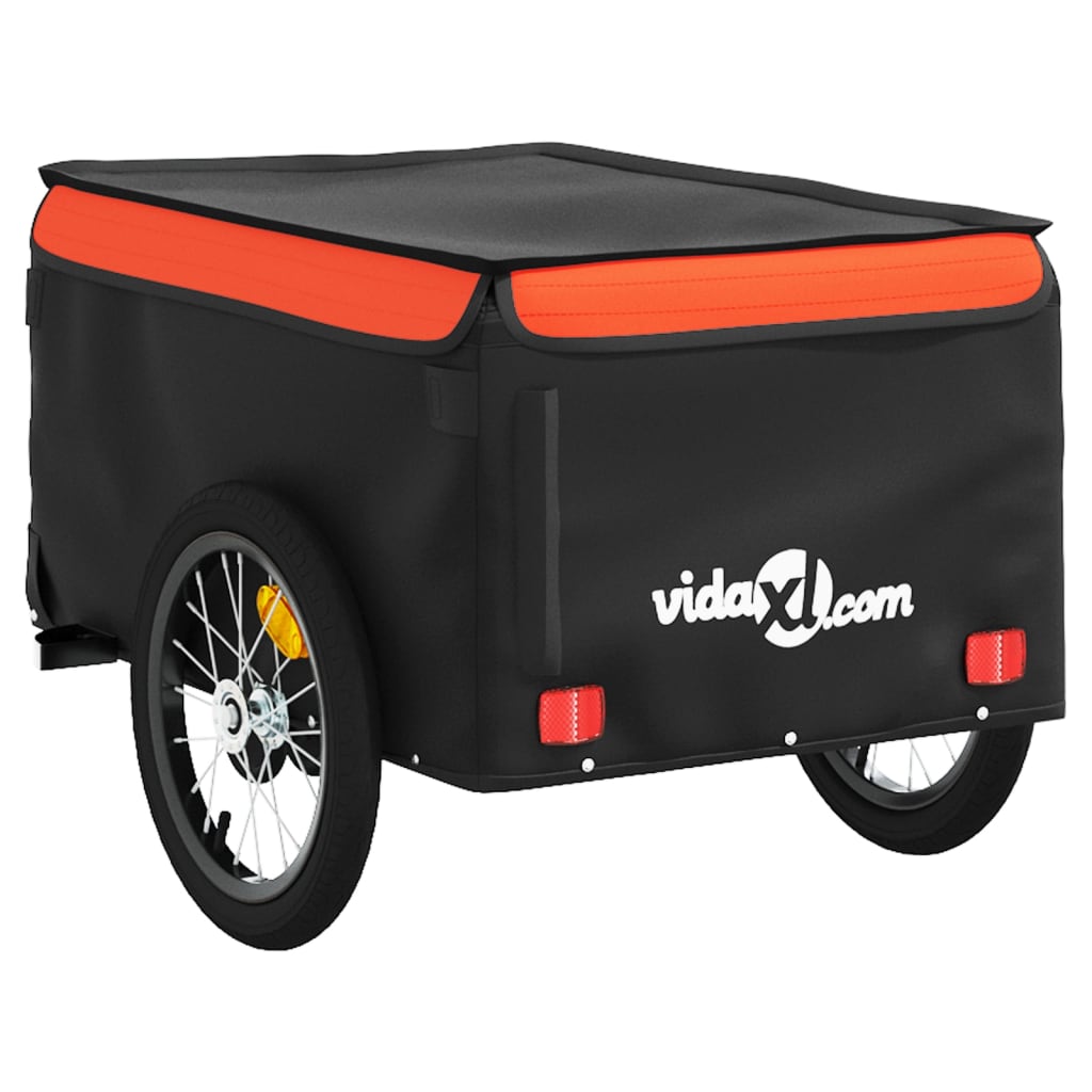 Fietstrailer 45 kg ijzer zwart en oranje is nu te koop bij PeponiXL, paradijselijk wonen!